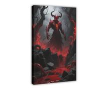 WOPIYNAG Hell's Great Bloodbath The Devil Canvas Poster Bedroom Decor Landscape Decor Gift 16x24inch(40x60cm)