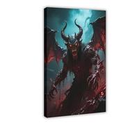 WOPIYNAG Hell's Great Bloodbath The Devil Canvas Poster Wall Art Print Picture Paintings 16x24inch(40x60cm)