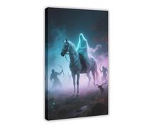 WOPIYNAG Hunting European Myths, Ghost Riders Canvas Poster Bedroom Decor Landscape Decor Gift 08x12inch(20x30cm)