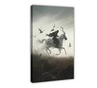 WOPIYNAG Hunting European Myths, Ghost Riders Canvas Poster Bedroom Decor Landscape Decor Gift 16x24inch(40x60cm)