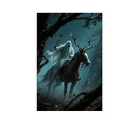 WOPIYNAG Hunting European Myths, Ghost Riders Canvas Poster Bedroom Decor Landscape Decor Gift 20x30inch(50x75cm)