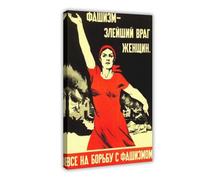 WOPIYNAG Ise Up And Fight It! Vintage Soviet Poster Canvas Poster Wall Art Print Picture Paintings 20x30inch(50x75cm)