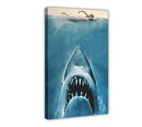 WOPIYNAG Jaws Textless Movie Poster Canvas Poster Bedroom Decor Landscape Decor Gift 20x30inch(50x75cm)