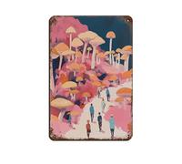 WOPIYNAG Magic Psilocybin Mushroom Print Tin Sign Vintage Metal Pub Club Cafe Bar Home Wall Art Decoration Poster Retro 8x12inch(20x30cm)