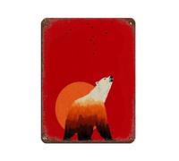WOPIYNAG Polar Bear Sunset Print Tin Sign Vintage Metal Pub Club Cafe Bar Home Wall Art Decoration Poster Retro 12x16inch(30x40cm)