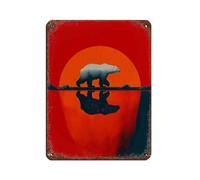 WOPIYNAG Polar Bear Sunset Print. Tin Sign Vintage Metal Pub Club Cafe Bar Home Wall Art Decoration Poster Retro 12x16inch(30x40cm)