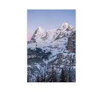 WOPIYNAG Swiss Alps Winter Mountain Canvas Poster Bedroom Decor Landscape Decor Gift 12x18inch(30x45cm)