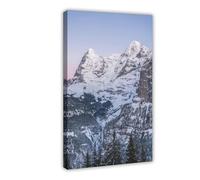 WOPIYNAG Swiss Alps Winter Mountain Canvas Poster Bedroom Decor Landscape Decor Gift 24x36inch(60x90cm)