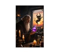 WOPIYNAG The Alchemist with A Long Beard at Dusk Canvas Poster Wall Art Print Picture Paintings 12x18inch(30x45cm)