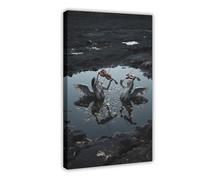 WOPIYNAG The Fall of The Angels of Asphalt Lake Canvas Poster Bedroom Decor Landscape Decor Gift 16x24inch(40x60cm)