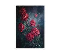 WOPIYNAG Vintage Red Rose Oil Painting Canvas Poster Wall Art Print Picture Paintings 16x24inch(40x60cm)