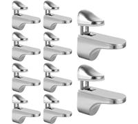WOPPLXY 10 PCS Glass Shelf Brackets - 3-21mm Adjustable Glass Shelf Supports - Glass Clamp Adaptive- Zinc Alloy Wall Mounted Floating Glass Shelves Brackets for Shower Glass Shelf