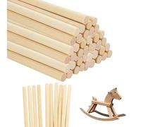 WOPPLXY 100PCS Dowel Rods - 30.5cm x 10mm Round Natural Craft Sticks - Unfinished Wooden Sticks for Craft, DIY Projects, Woodcraft