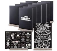 WOPPLXY 12 PCS Mini Chalkboard Signs, 22x15CM Double Sided Small Chalk Boards with Wooden Stands, Tabletop Black Message Boards with Erase for Pricetags, Weddings, Party