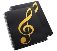 WOPPLXY 2 PCS Music File Folder, A4 60Pages Sheet Music Folder 30 Pocket Spiral Binder, Paper Document File Holder for Concert Choral, Piano Guitar Violin Practice
