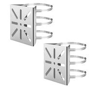 WOPPLXY 2PCS Universal Vertical Pole Mount for Security Cameras, No Drill Stainless Steel Brackets for Poles, Mounting Corner Bracket for CCTV Cameras