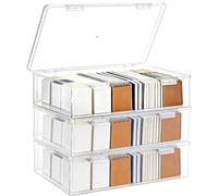 WOPPLXY 3 PCS A4 Storage Boxes with Lids, 10cm Deep Transparent Plastic A4 Storage Box, Large Capacity Filling Storage Boxes for Office Archiving, Magazines and Documents 33 X 23 X 10 CM