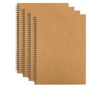 WOPPLXY 4 PCS A4 Sketchbook Portrait - 160gsm Spiral Sketch Book Kraft Drawing Pad - A4 50 Sheets Hardback Sketchpad for Drawing, Artists