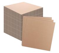 WOPPLXY 60 PCS Corrugated Cardboard Sheets, 30x30cm 3mm Thick Cardboard Sheets Triple Layer Poster Board Inserts, Rigid Corrugated Card for Packing, Mailing, Crafting and Shipping Protection, Kraft