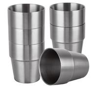 WOPPLXY 6PCS 300ml/10oz Stainless Steel Cups, Stackable Mugs Metal Cups Double Wall, Reusable Stainless Steel Drinking Mugs for Camping, Hiking, Outdoor, Party