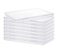 WOPPLXY 8 PCS A4 Storage Box, Clear A4 Paper Document Box Plastic Project Case, Filing Boxes for School, Desk Organization and Office Archive 30.6 x 22.4 x 2.2 cm