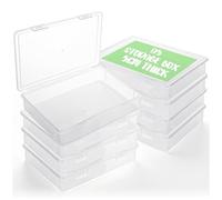 WOPPLXY 8 PCS A5 Plastic Storage Box with Lids, 23x17x5CM Clear Photo Storage Boxes Transparent Small Plastic Containers with Lid Craft Storage Case for Paper, Postcard, Filing and Organizing
