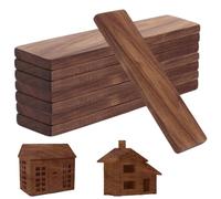 WOPPLXY 8 PCS Unfinished Wood Planks, 20CM Black Walnut Carving Wooden Panel Timber, Rectangle Hardwood Timber Wood Blocks for DIY Supplies, Engraved Home Decor