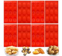 WOPPLXY 8PCS Madeleines Baking Tray - 9 Cavities Silicone Madeleine Baking Mould - Non-Stick Madeleine Tray for Baking Cake