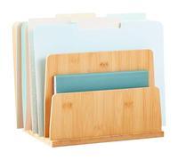 WOPPLXY Bamboo File Holder, Desktop Magazine File Holder Letter Rack, File Sorter Document Holder for Home, Office
