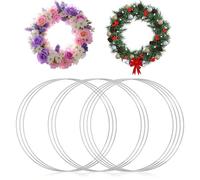 WOPPLXY Pack of 10 Silver Metal Rings for Crafts, 30 cm Decorative Rings, Macrame Rings Metal for Dream Catchers, DIY Crafts, Wedding Wreath, Christmas Wreath, Wall Hanging