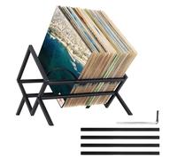 WOPPLXY Vinyl Record Storage Holder - 12 Inch Album Holder Display Stand - 70 Album Organiser Metal Display Rack for LP, Books