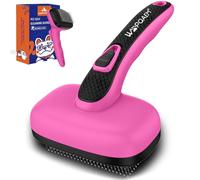WOPQAEM Cat Dog Brush, Self Cleaning Slicker Dog Brush for Shedding & Grooming Short or Long Haired Cats, Furminator for Pets, Pink
