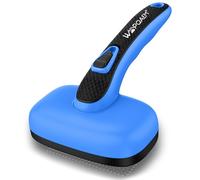 WOPQAEM Self Cleaning Slicker Dog Brush, Cat and Dog Shedding Brush for Grooming, Furminator for Pets,Rounded Pins for Short Haired Cats, New Blue