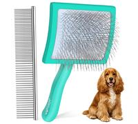 WOPQAEM Slicker Brush for Dogs, Large Long Pin Dog Brush for Cockapoo Cavapoo Doodles Poodles Goldendoodle Labradoodle, 2 PCS Large Pet Comb