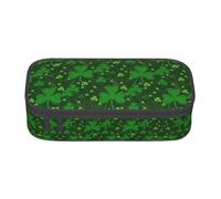 WOPQS Background St Patrick's Day Glitter Pencil Case Pen Case Multifunctional Storage Bag Office Big Capacity Pencil Pen Case