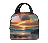 WOPQS Beach Maui Hawaii Sunset Lunch Bag Handheld Bento Bag Adults Lunch Box Office Portable Insulated Leakproof