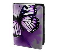 WOPQS Beautiful Purple Butterfly Art Passport Holder 5.5in Travel Accessories Document Cover Blocking Organiser