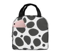 WOPQS Cow Print Lunch Bag Handheld Bento Bag Adults Lunch Box Office Portable Insulated Leakproof