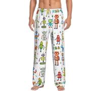 WOPQS Cute Cartoon Robots Men'S Pajama Pants Lie In Bed Sofa Sleep Home Pants Nighttime Sleep