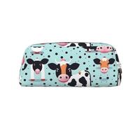 WOPQS Cute Cow Polka Dot Pencil Bag Box Organizer Pencil Pouch Aesthetic Supply Multifunctional Pen Case
