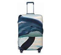 WOPQS Cute Dolphin Jumping Elastic Luggage Protection Cover Luggage Lid Protector for 18-32 Inch Suitcases