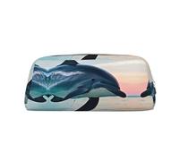 WOPQS Cute Dolphin Jumping Pencil Bag Box Organizer Pencil Pouch Aesthetic Supply Multifunctional Pen Case
