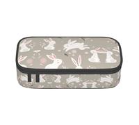 WOPQS Easter Bunny Floral Pencil Case Pen Case Multifunctional Storage Bag Office Big Capacity Pencil Pen Case