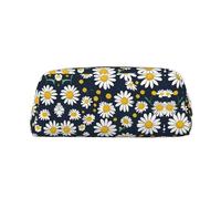 WOPQS Floral Daisies Pattern Pencil Bag Box Organizer Pencil Pouch Aesthetic Supply Multifunctional Pen Case