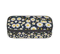 WOPQS Floral Daisies Pattern Pencil Case Pen Case Multifunctional Storage Bag Office Big Capacity Pencil Pen Case