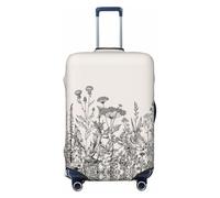 WOPQS Floral Herbs Botanical Engraving Elastic Luggage Protection Cover Luggage Lid Protector for 18-32 Inch Suitcases