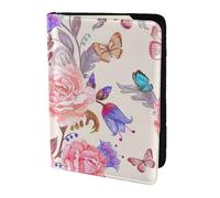 WOPQS Flower Rose Butterfly Passport Holder 5.5in Travel Accessories Document Cover Blocking Organiser
