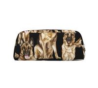 WOPQS German Shepherd Dog Pencil Bag Box Organizer Pencil Pouch Aesthetic Supply Multifunctional Pen Case
