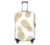 WOPQS Golden Pineapple Background Elastic Luggage Protection Cover Luggage Lid Protector for 18-32 Inch Suitcases