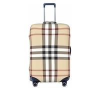 WOPQS Gray Plaid Lines Elastic Luggage Protection Cover Luggage Lid Protector for 18-32 Inch Suitcases